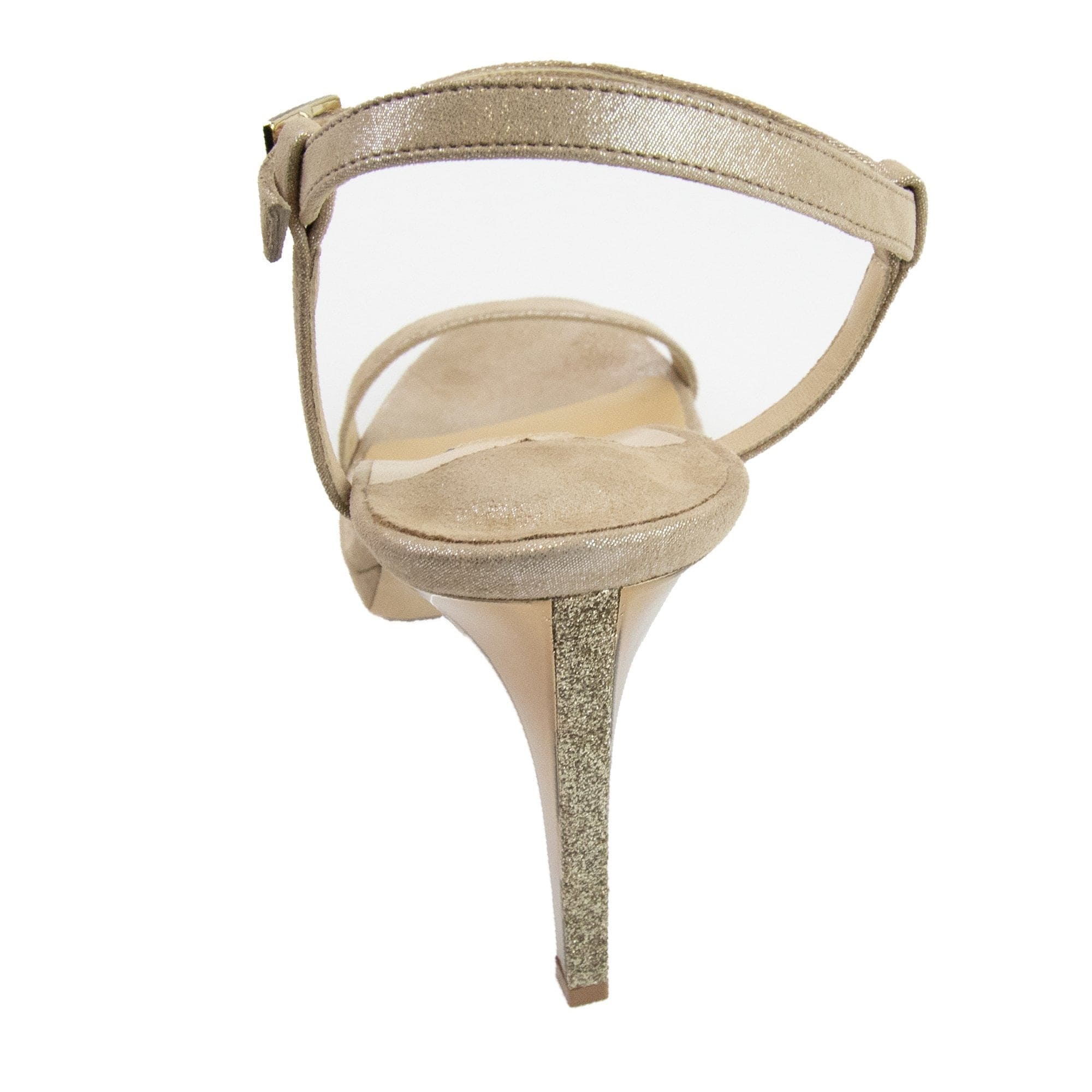 Jimmy Choo Claudette 100 Shimmer Leather Sandals Nude