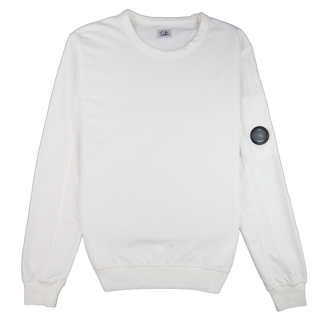 CP Company Arm Lens Crewneck Sweatshirt White 103