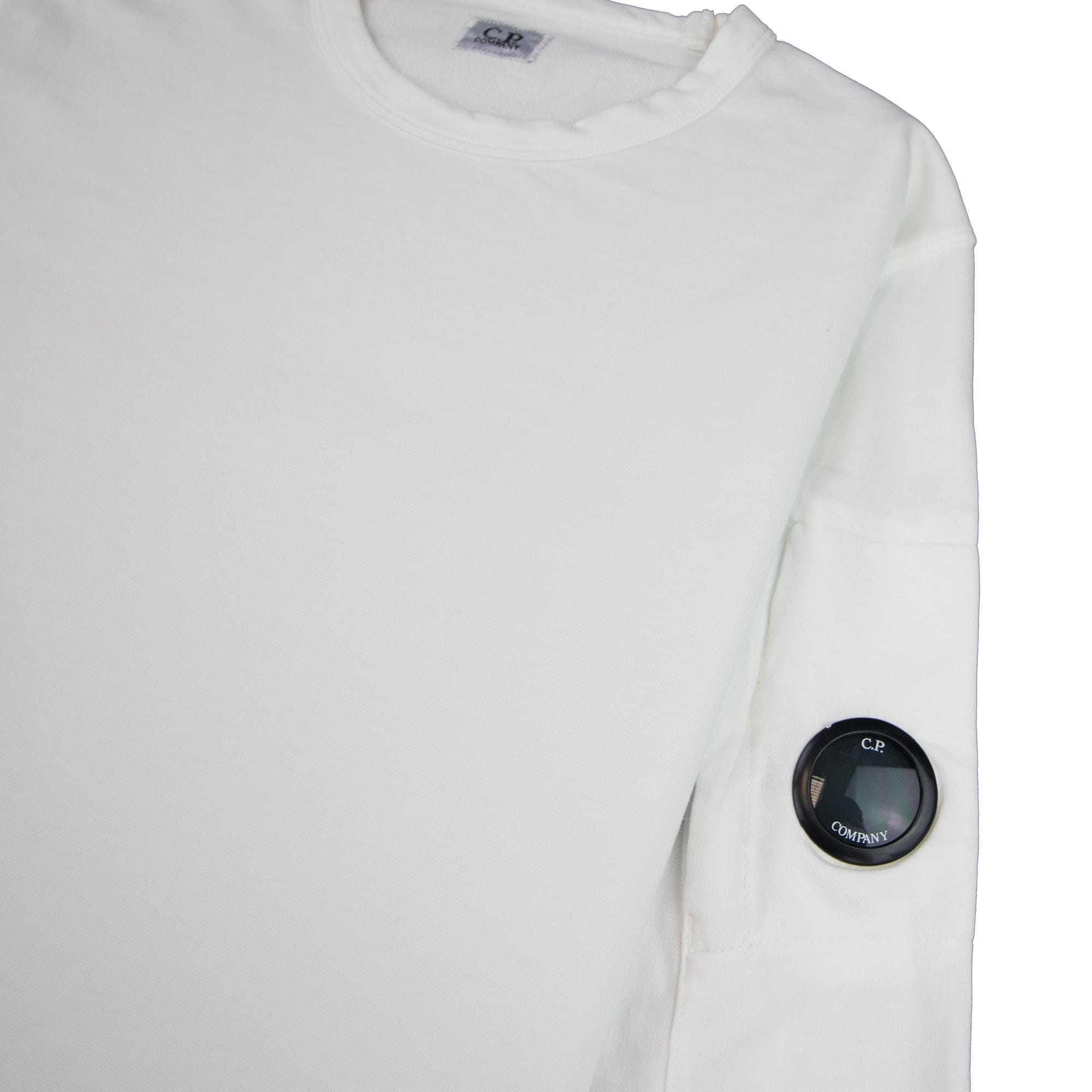 CP Company Arm Lens Crewneck Sweatshirt White 103