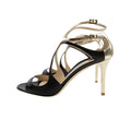 Jimmy Choo Ivette Nappa Mirror Leather Sandals Black/light Platinum
