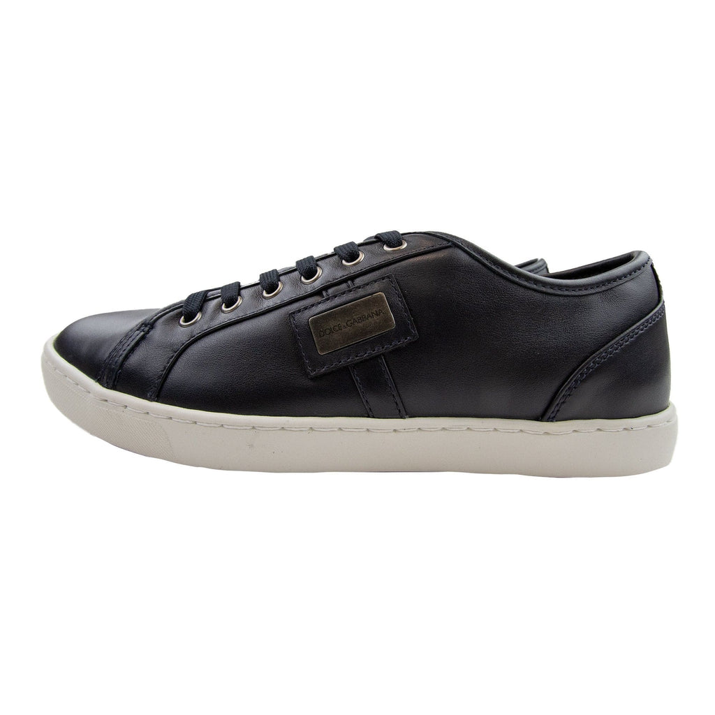 Dolce & Gabbana Round Toe Leather Sneaker Black/White