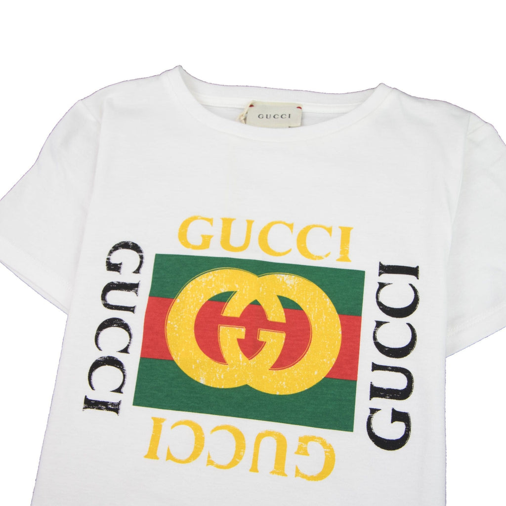 Gucci Junior Gucci Logo T-shirt White 9112