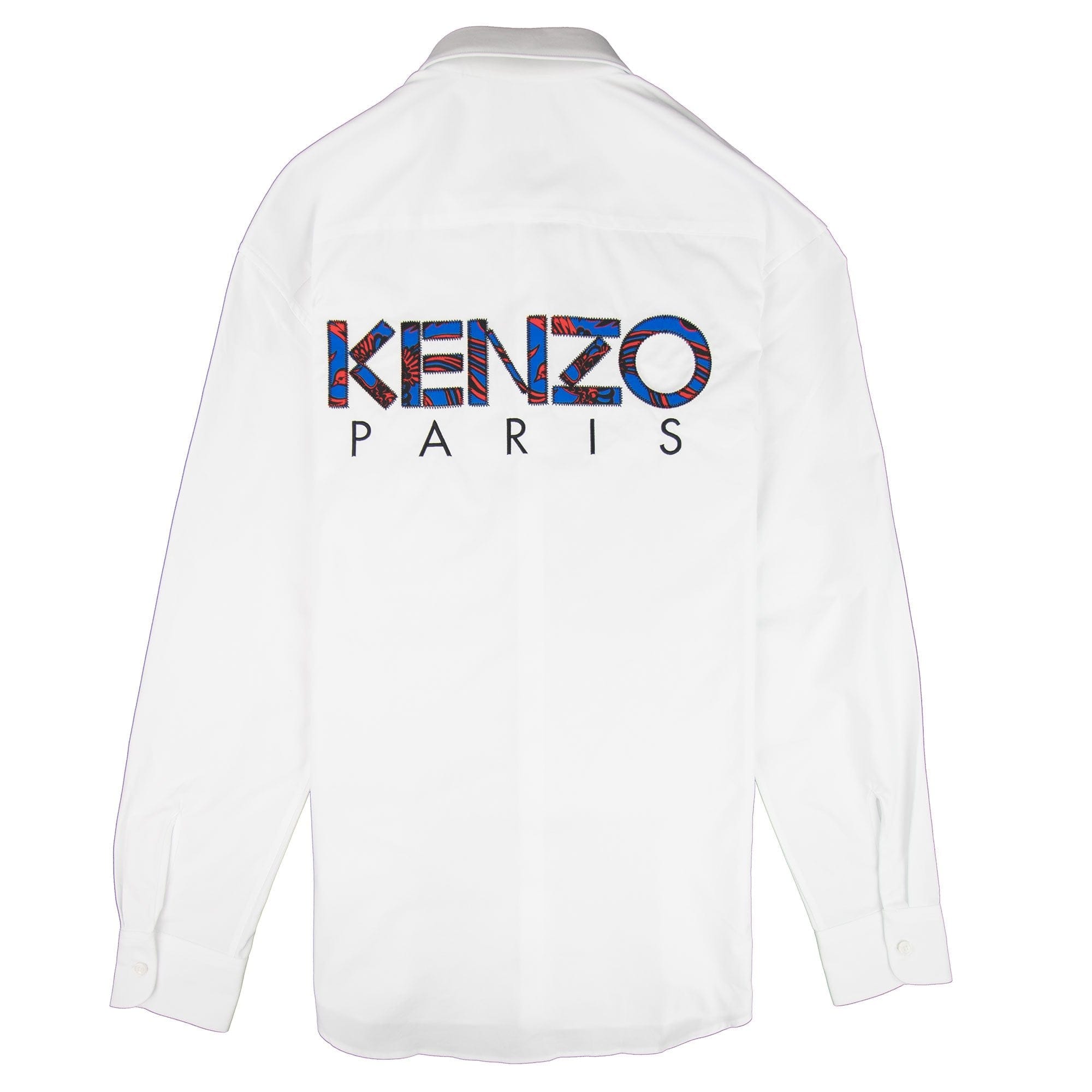 Kenzo Back Logo Long Sleeve Shirt White