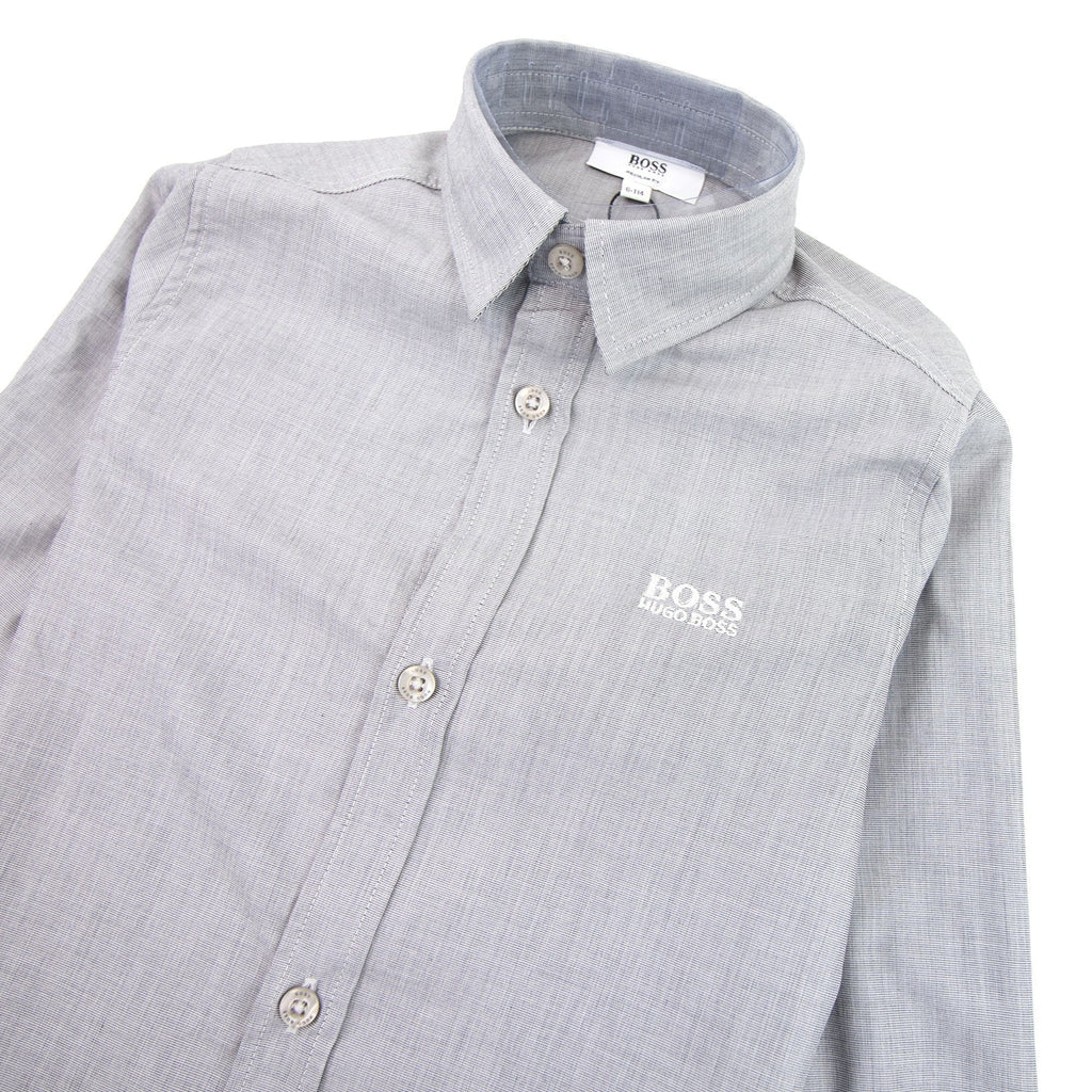 Hugo Boss Kids Long Sleeve Shirt Grey