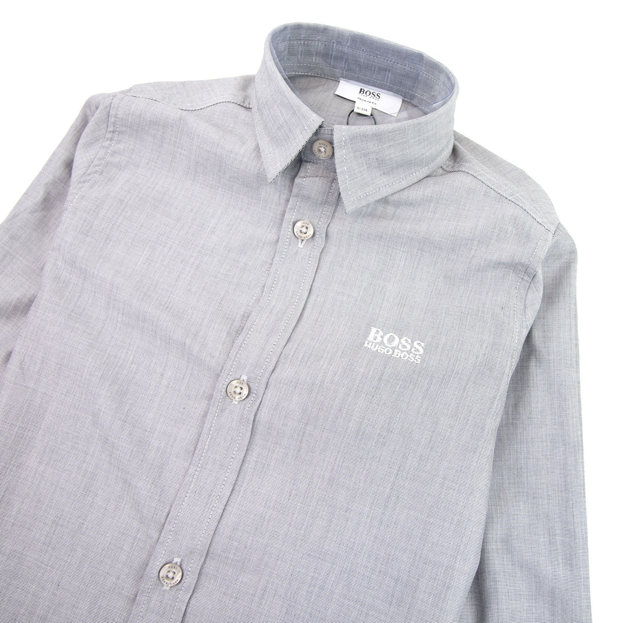 Hugo Boss Kids Long Sleeve Shirt Grey