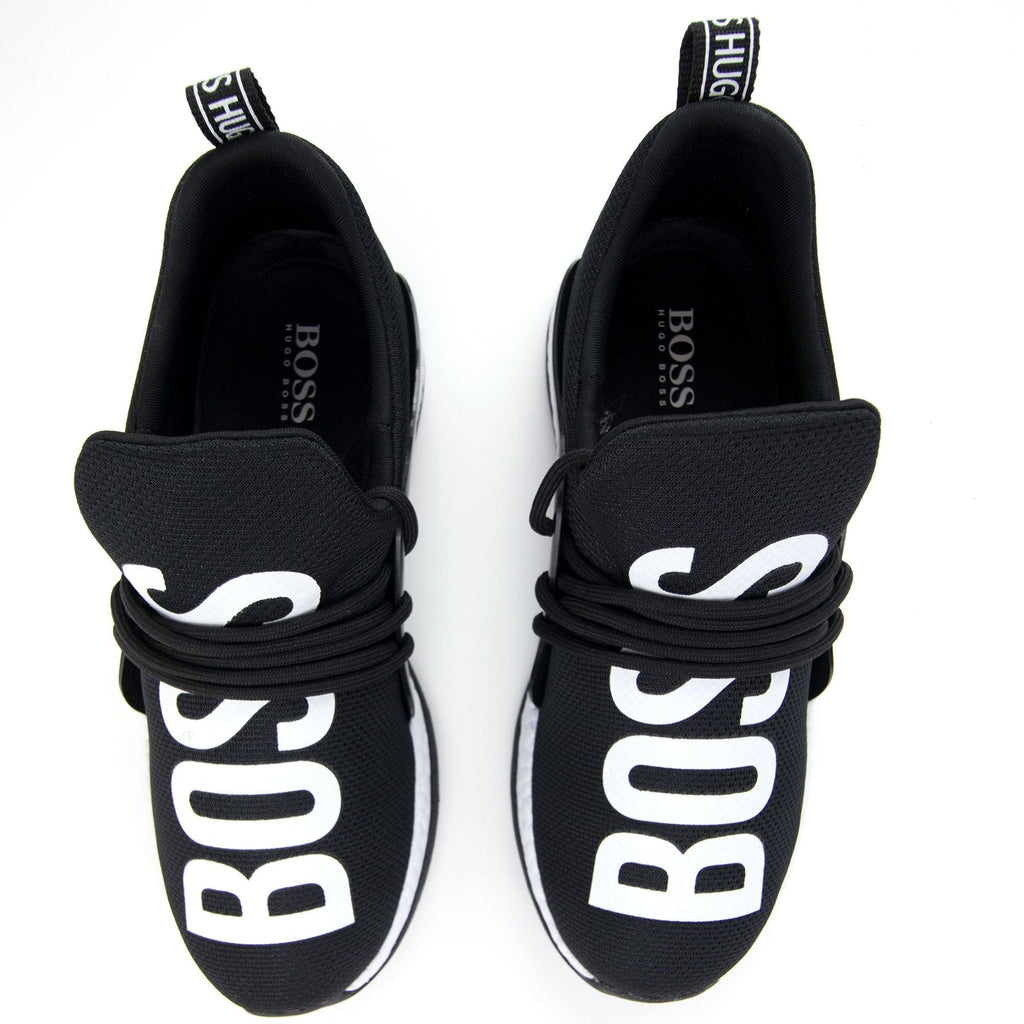 Hugo Boss Kids Large Boss Running Trainer Black/white