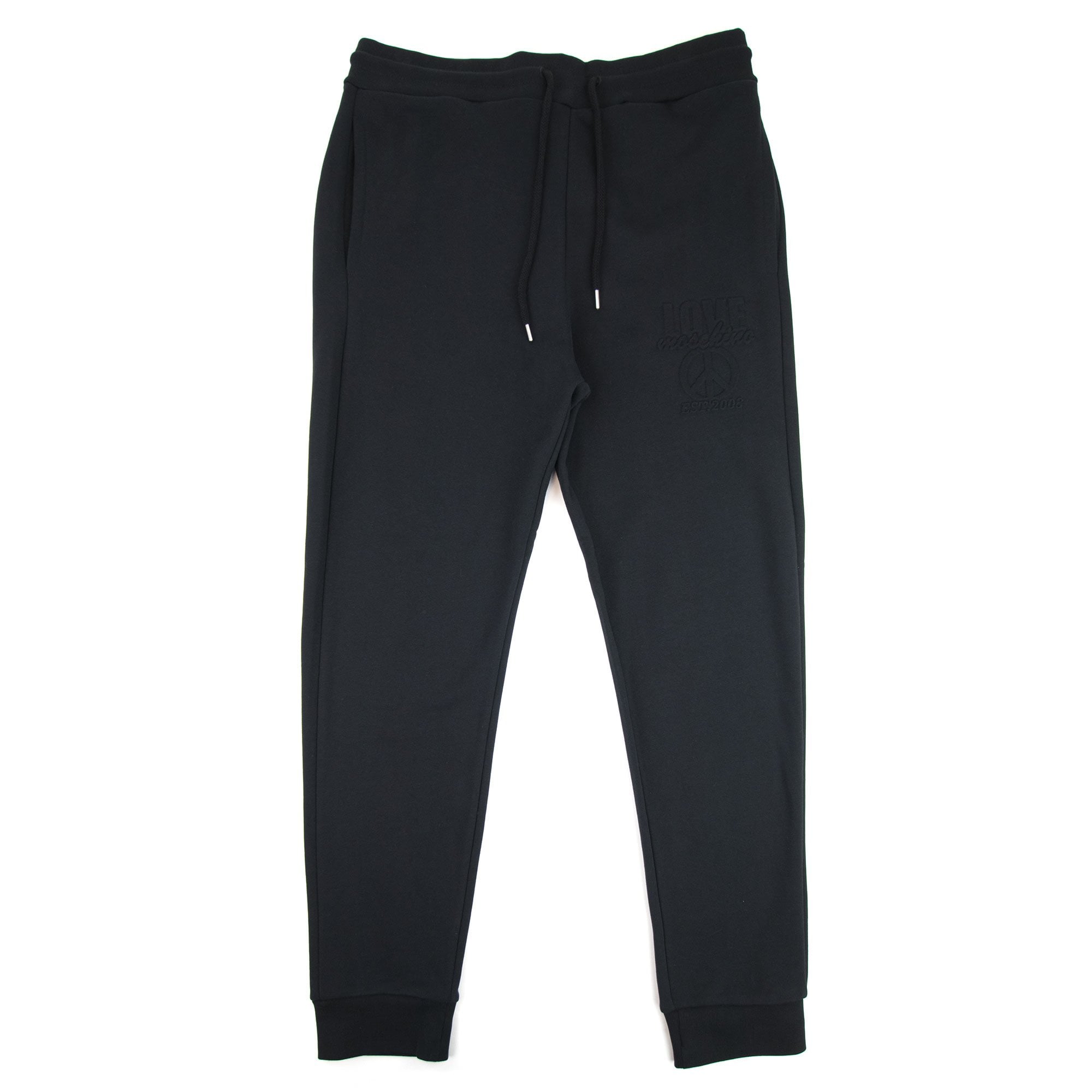 Love Moschino Embossed Peace Logo Tracksuit Pants Black