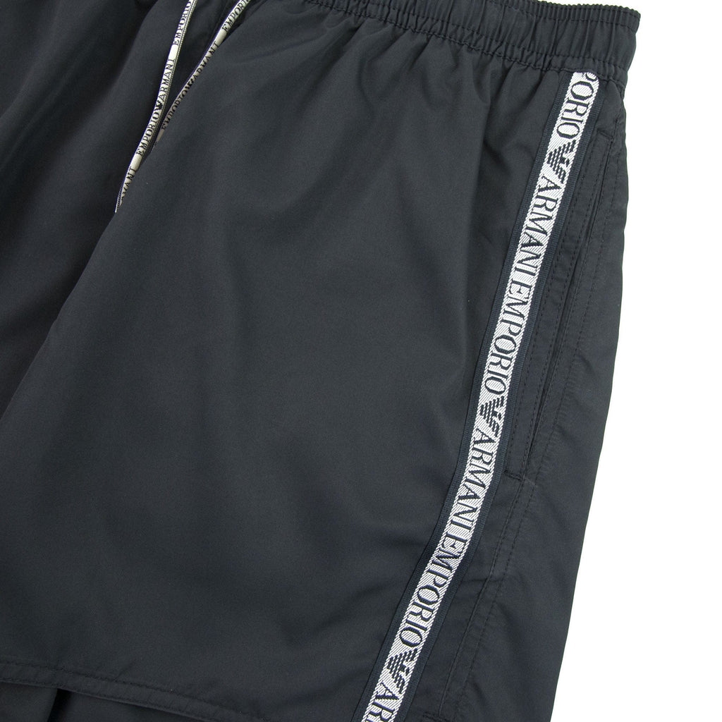 Emporio Armani Silver Side Logo Swim Shorts Black 00020