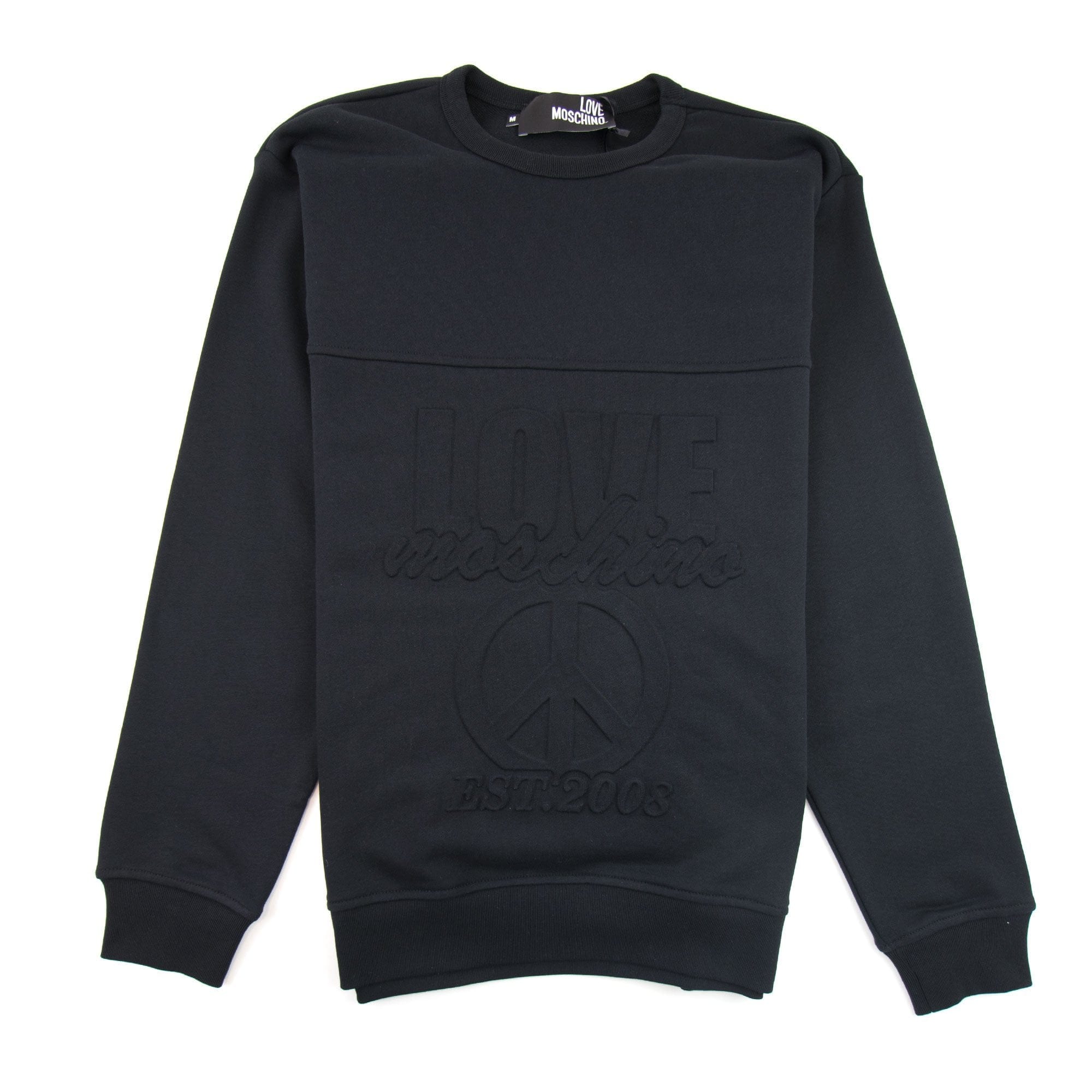 Love Moschino Embossed Peace Logo Sweatshirt Black