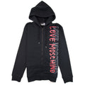 Love Moschino Overlap Script Logo Zip Up Hoodie Black