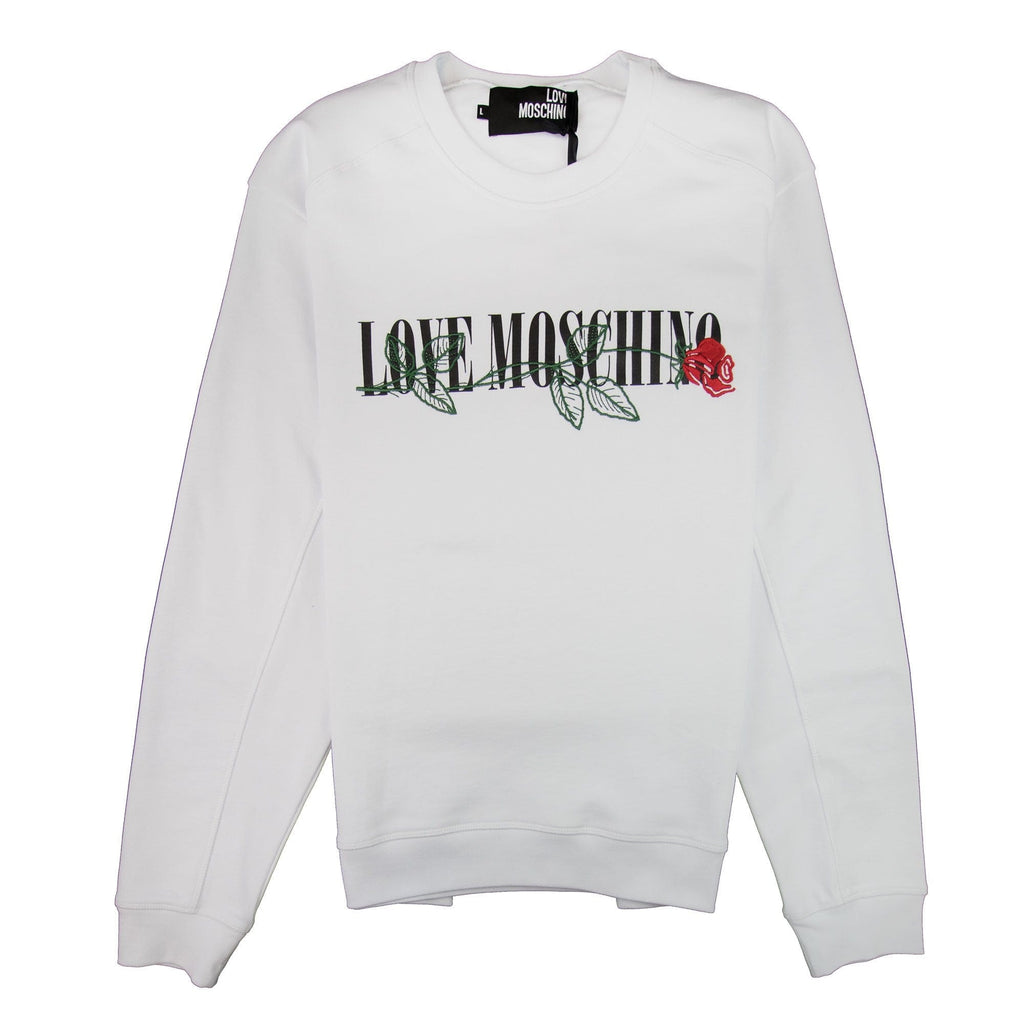Love Moschino Rose Logo Sweatshirt White