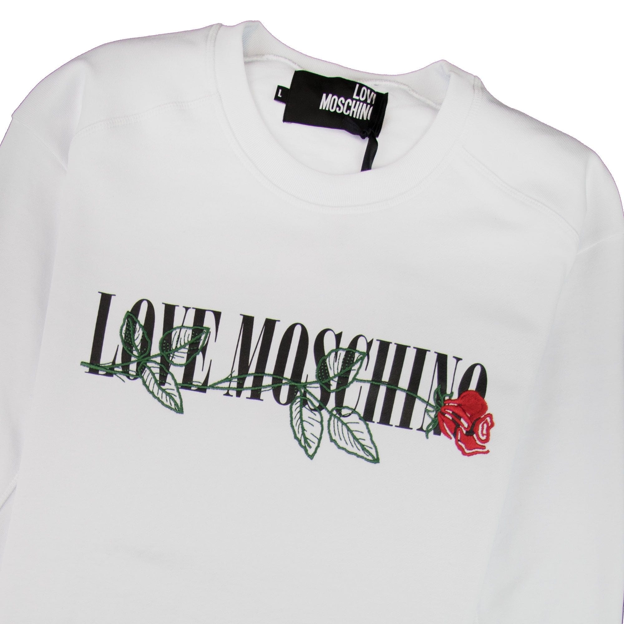 Love Moschino Rose Logo Sweatshirt White