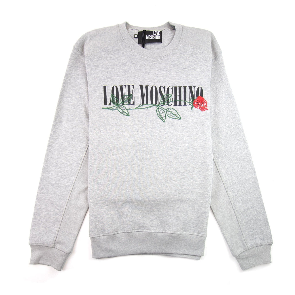 Love Moschino Rose Logo Sweatshirt Grey