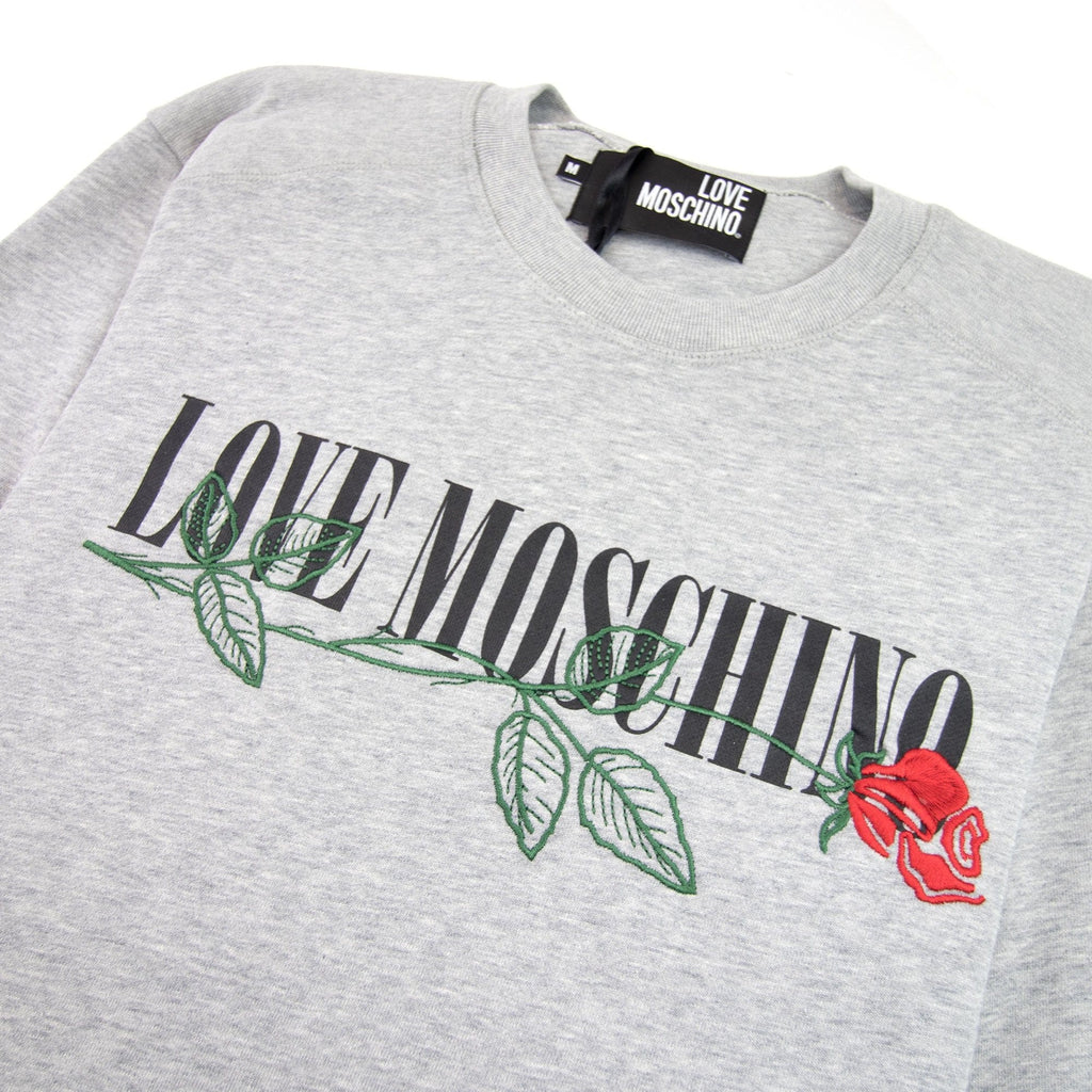 Love Moschino Rose Logo Sweatshirt Grey