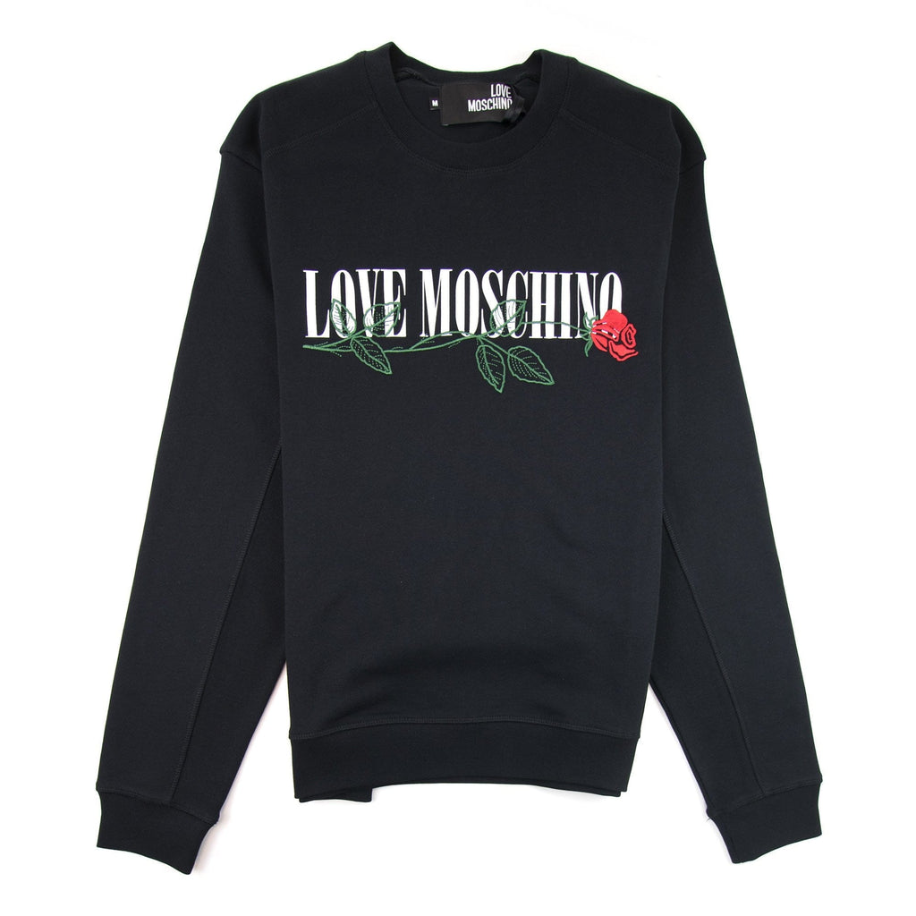 Love Moschino Rose Logo Sweatshirt Black