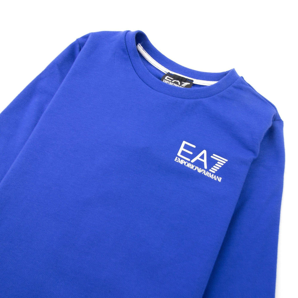 EA7 Junior Chest Logo Sweatshirt Electric Blue