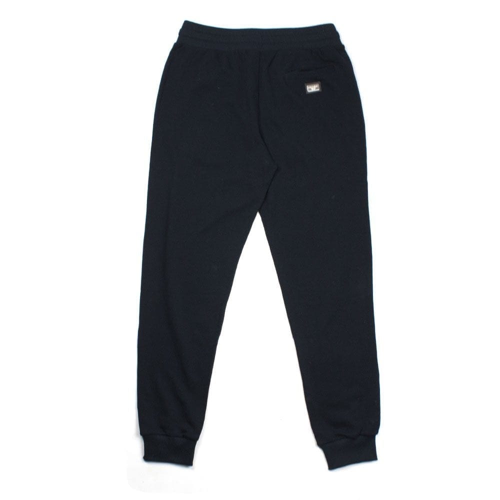 Dolce & Gabbana Metal Logo Patch Sweatpants Navy Blue B0665