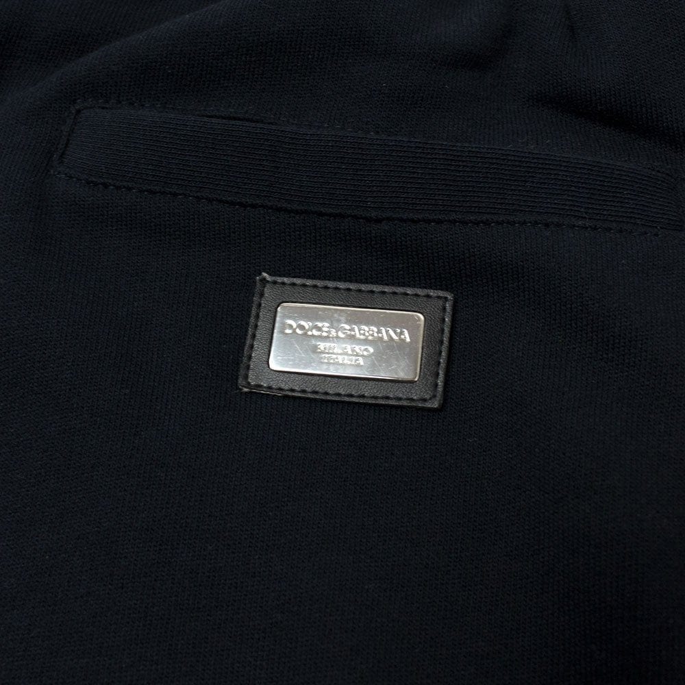 Dolce & Gabbana Metal Logo Patch Sweatpants Navy Blue B0665