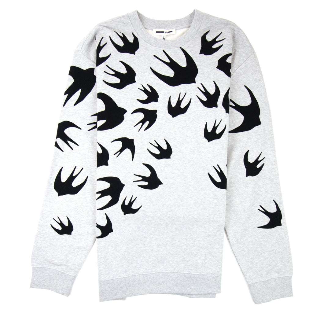MCQ By Alexander McQueen Felt Swallow Swarm Sweatshirt Grey 1225