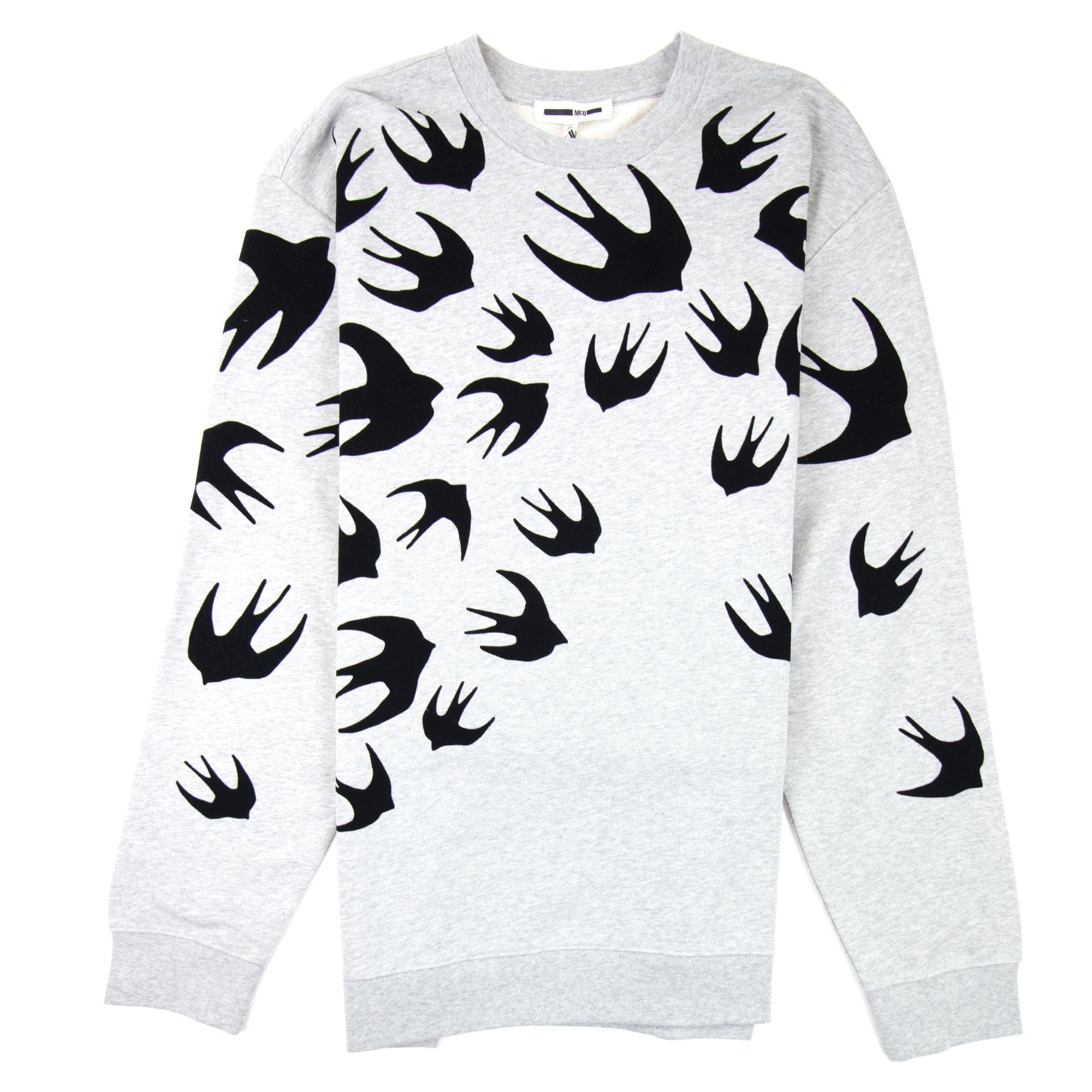 MCQ By Alexander McQueen Felt Swallow Swarm Sweatshirt Grey 1225