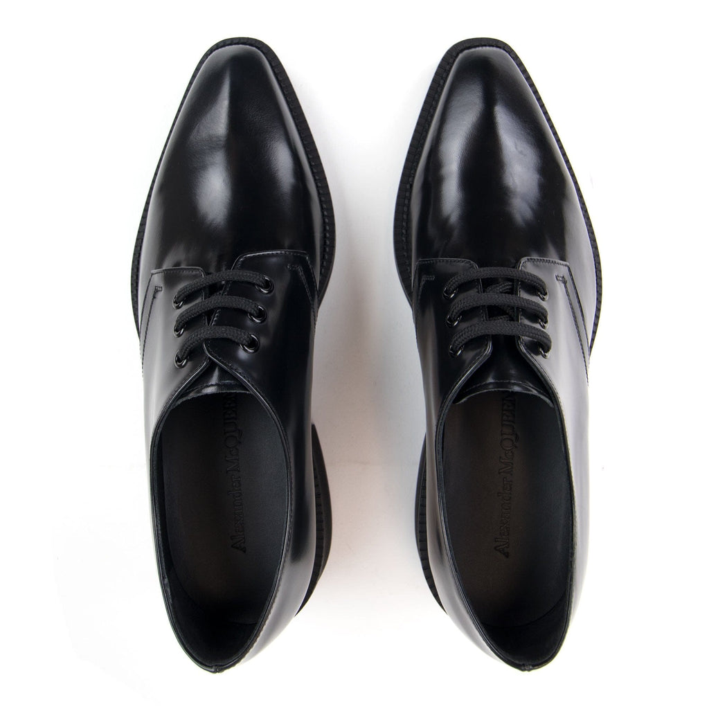Alexander McQueen Calf Leather Lace Up Shoe Black