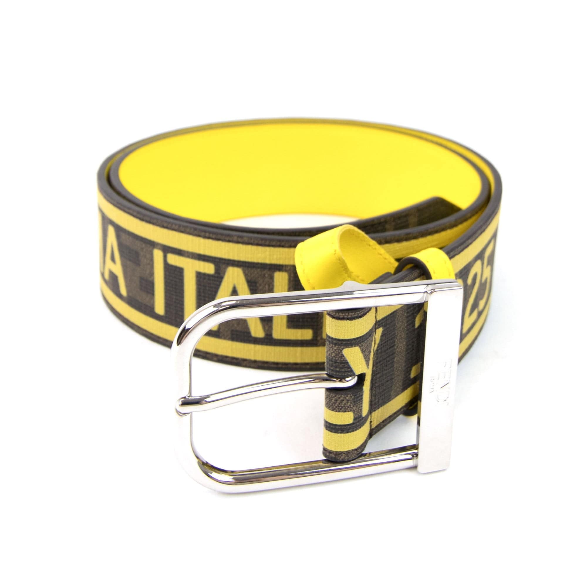 Fendi PU 1925 FF Logo Belt Brown