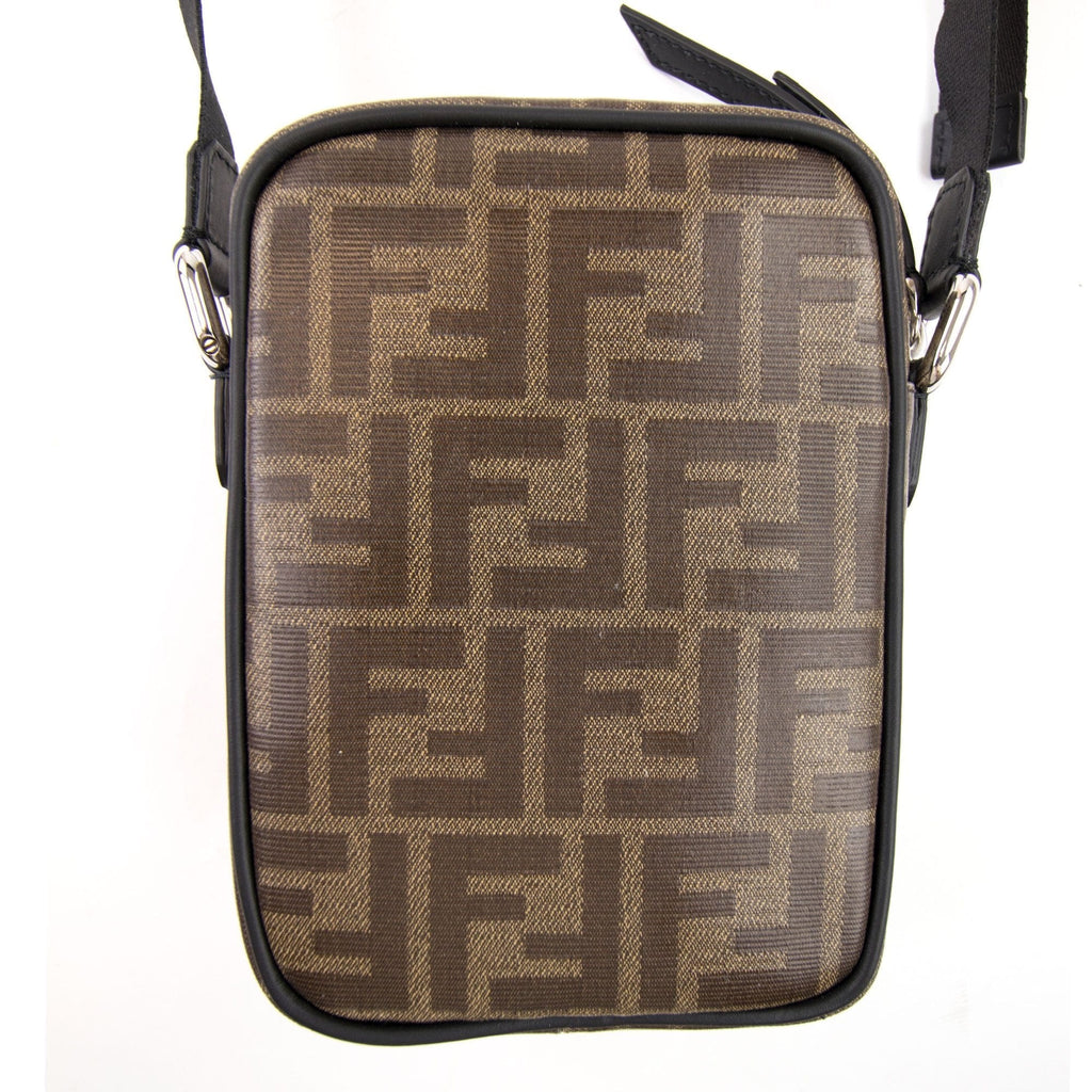 Fendi FF Logo Crossbody Bag Brown