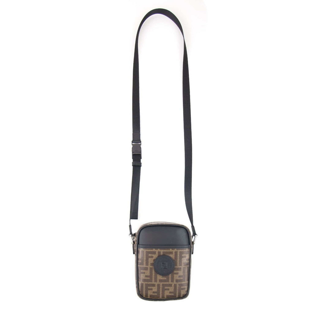 Fendi FF Logo Crossbody Bag Brown