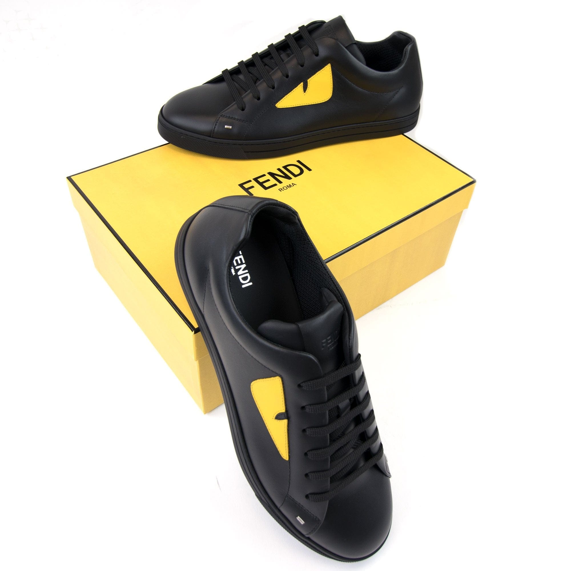 Fendi Bug Eye Sneaker Nero/yellow