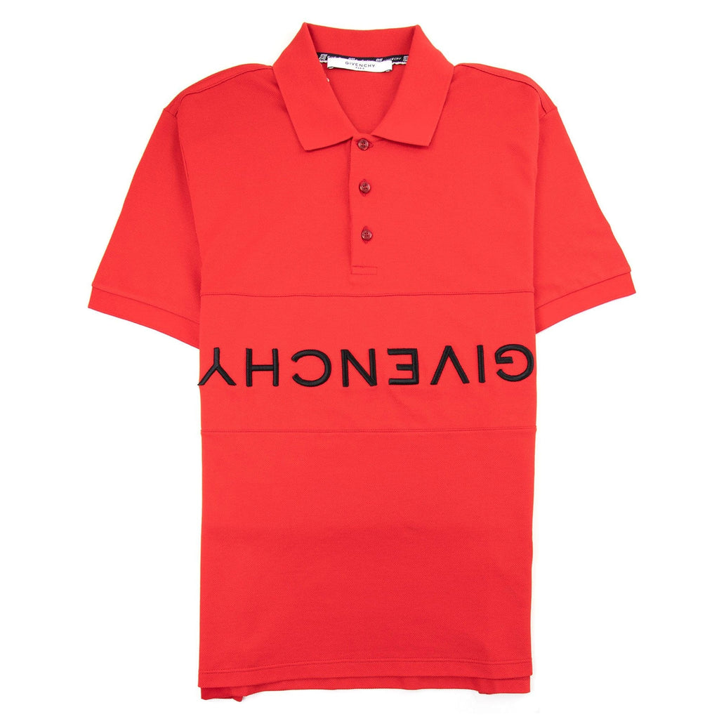 Givenchy Reverse Logo Slim Fit Polo Red
