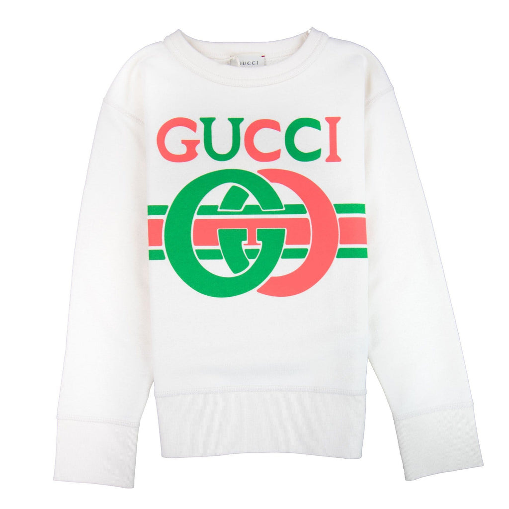 Gucci Junior Interlocking G Sweatshirt Off White