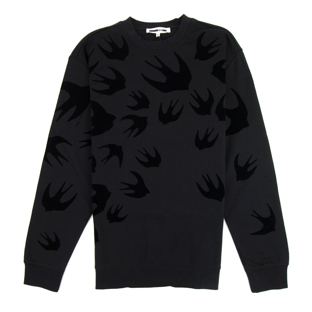 Mcq By Alexander Mcqueen Felt Swallow Swarm Sweatshirt Black/Black