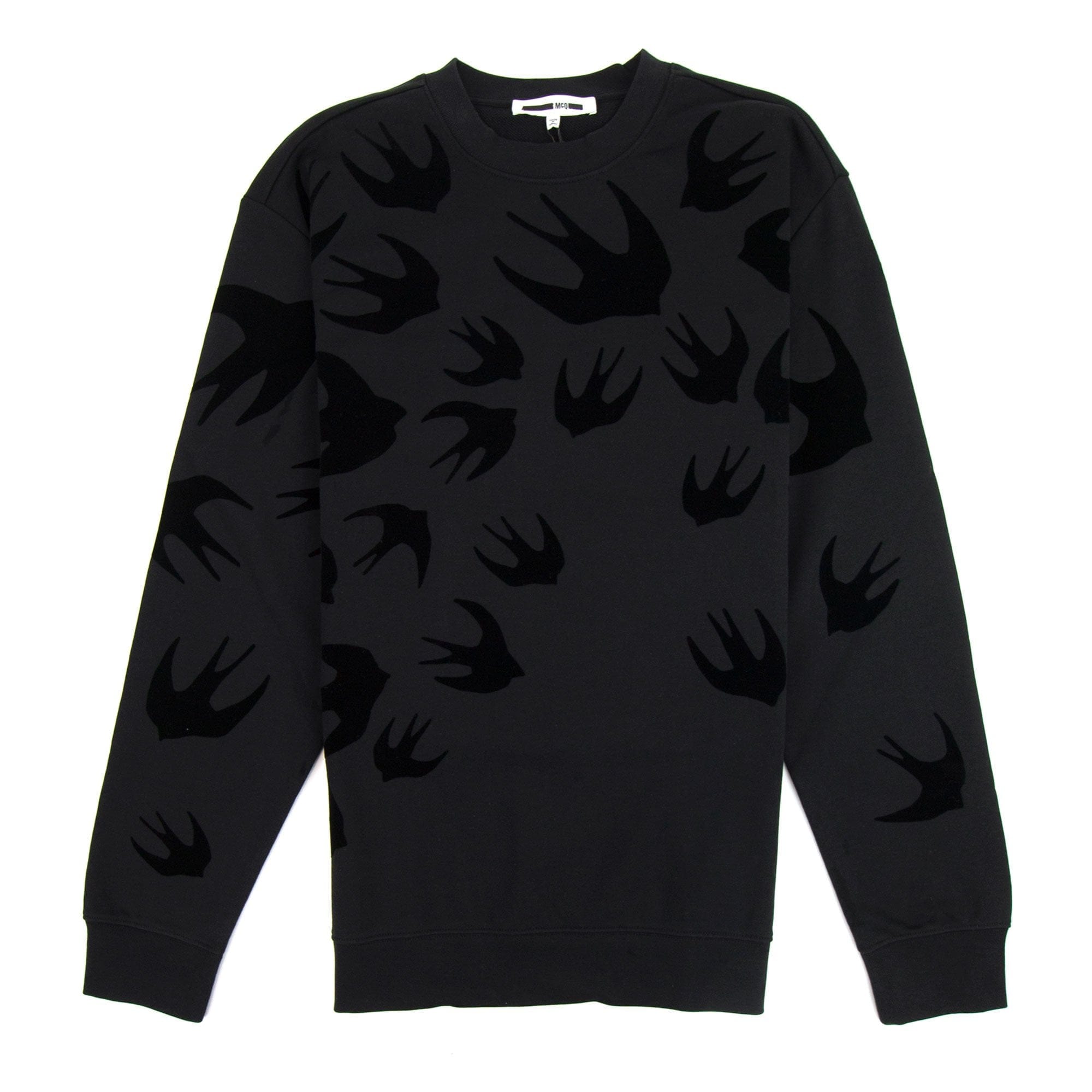 Mcq By Alexander Mcqueen Felt Swallow Swarm Sweatshirt Black/Black