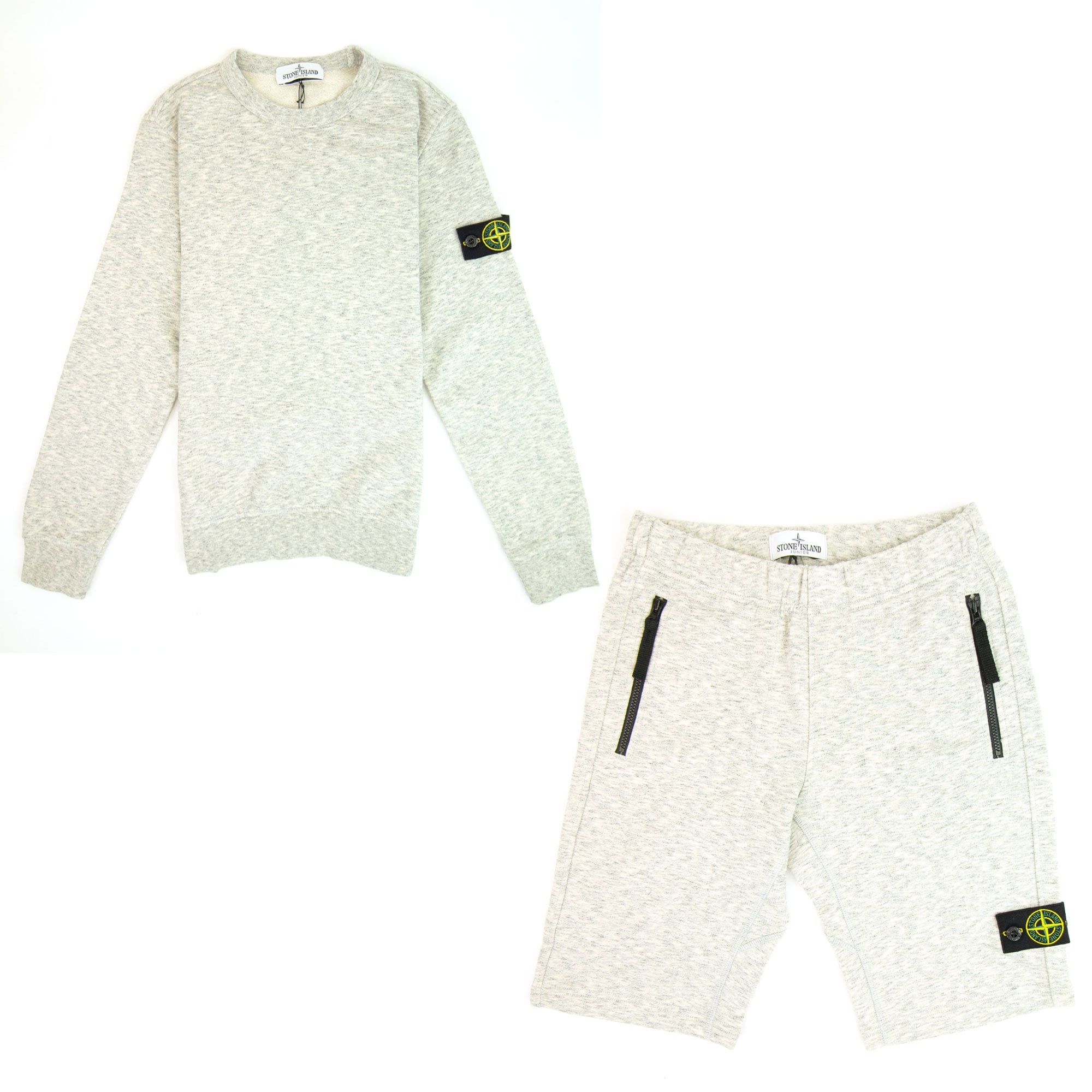 Stone Island Junior S/S Marl Sweatshirt Dust Grey V0060