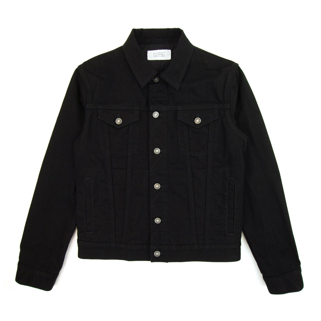 Givenchy Embroidered Rainbow Logo Denim Jacket Black