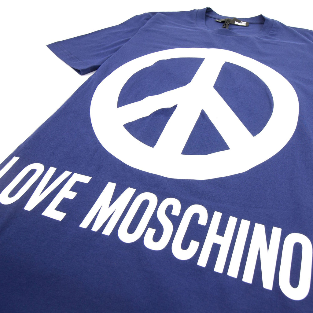 Love Moschino Peace T-shirt Blue/White