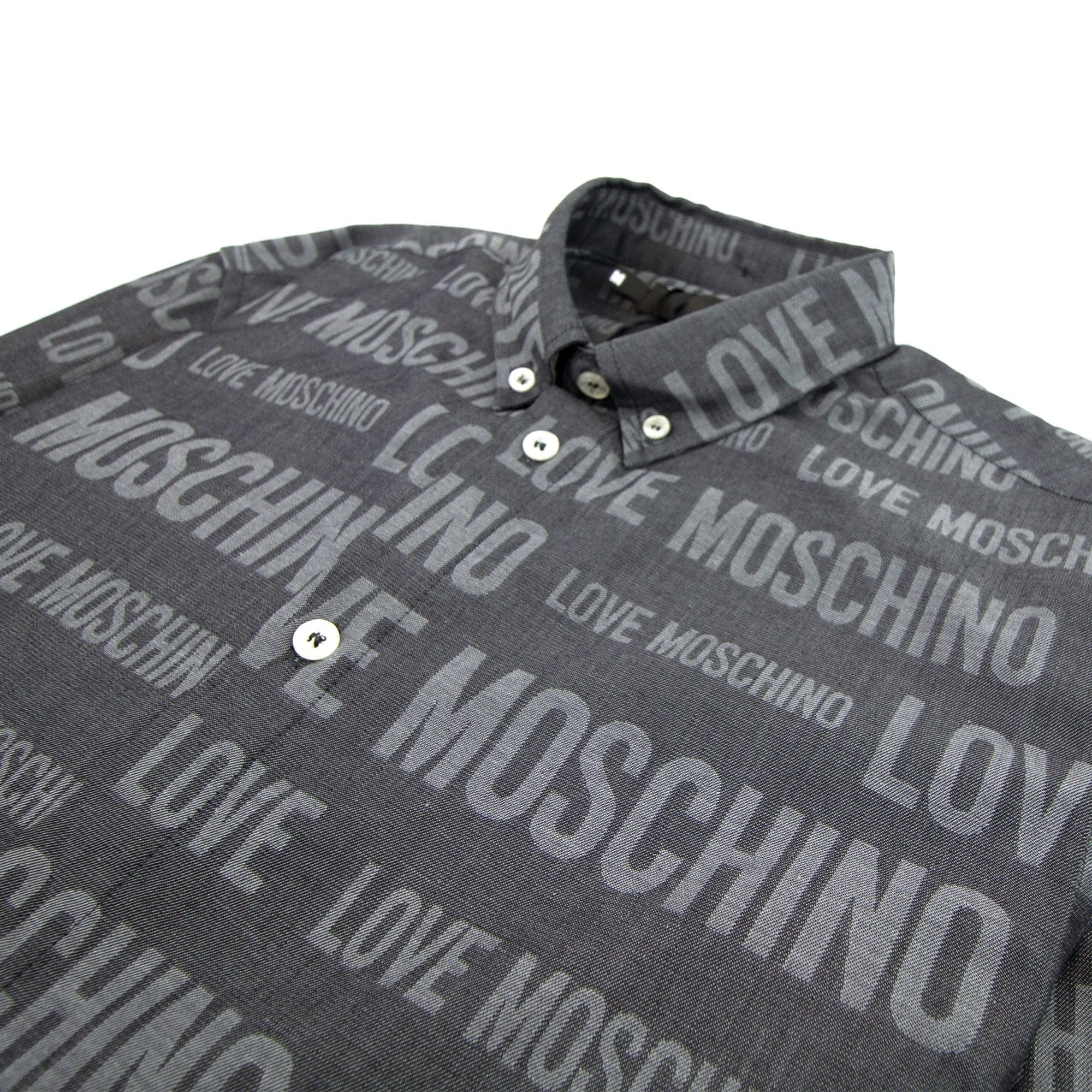 Love Moschino All Over Printed Shirt Dark Grey