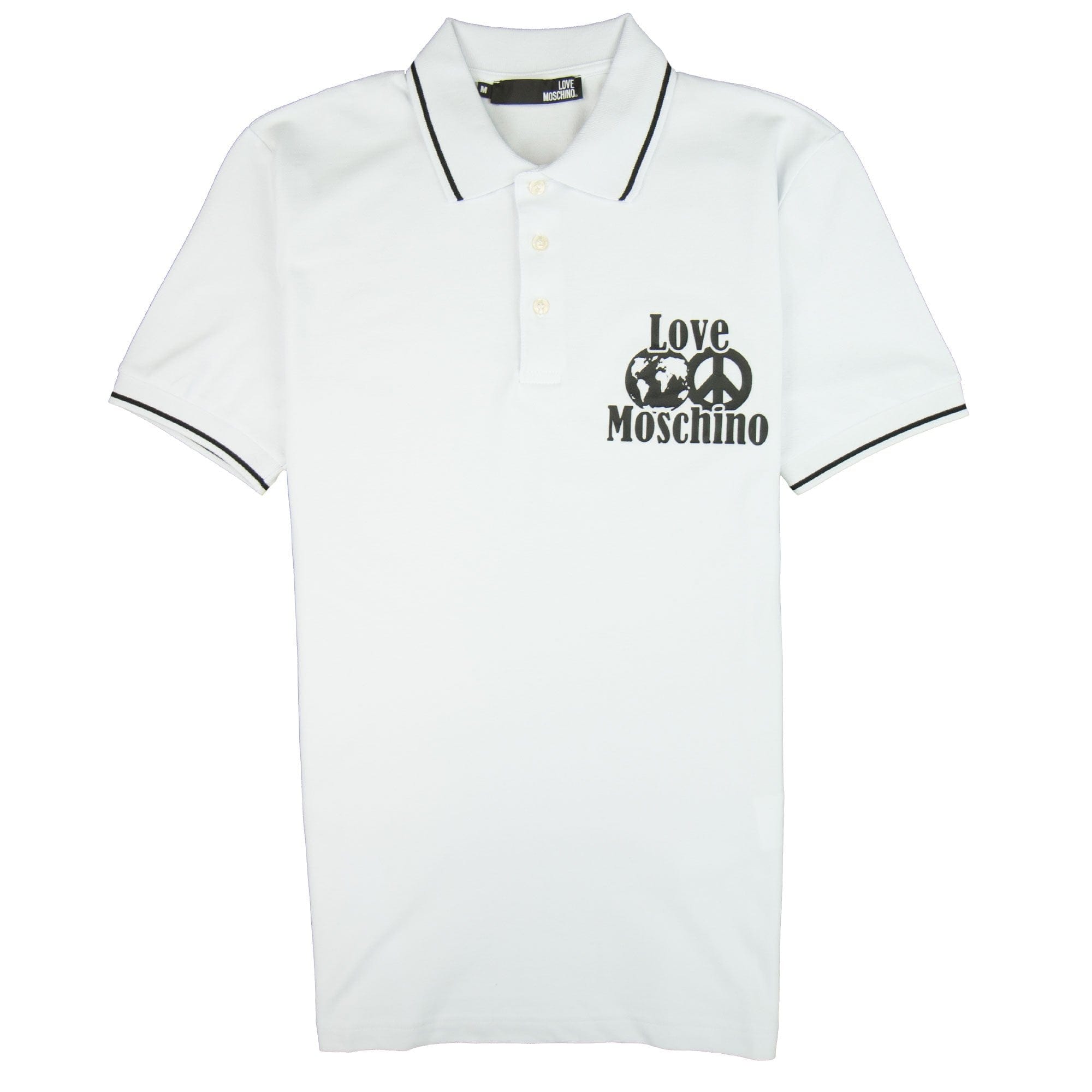 Love Moschino World Peace Polo Shirt White