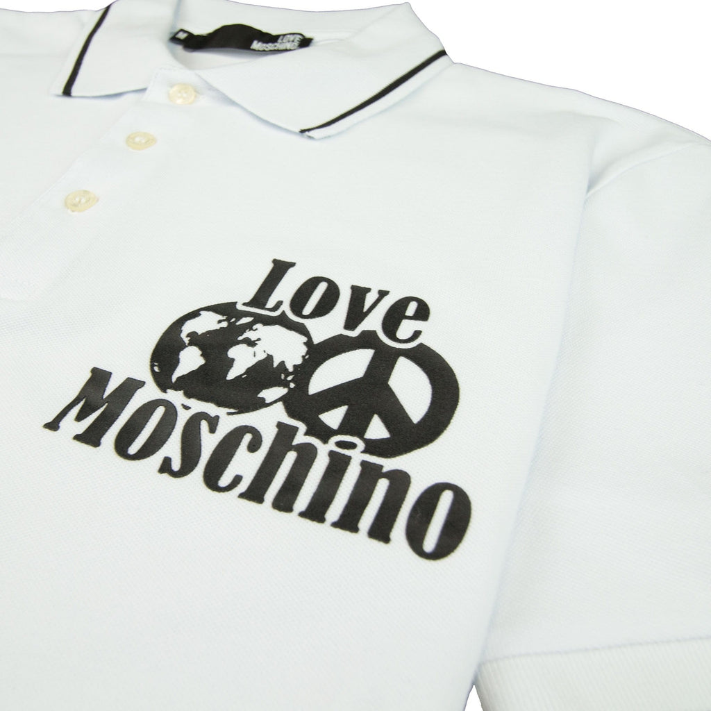 Love Moschino World Peace Polo Shirt White