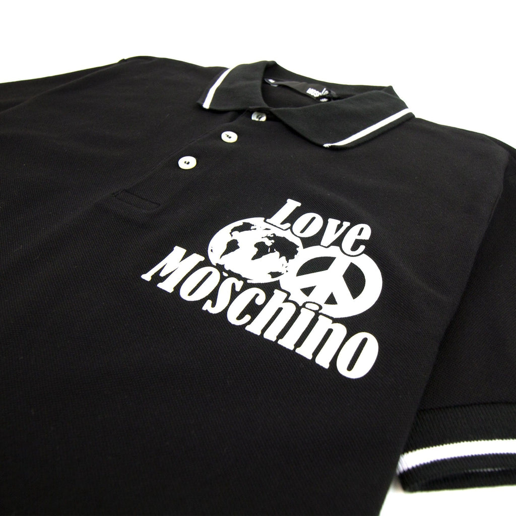 Love Moschino World Peace Polo Shirt Black