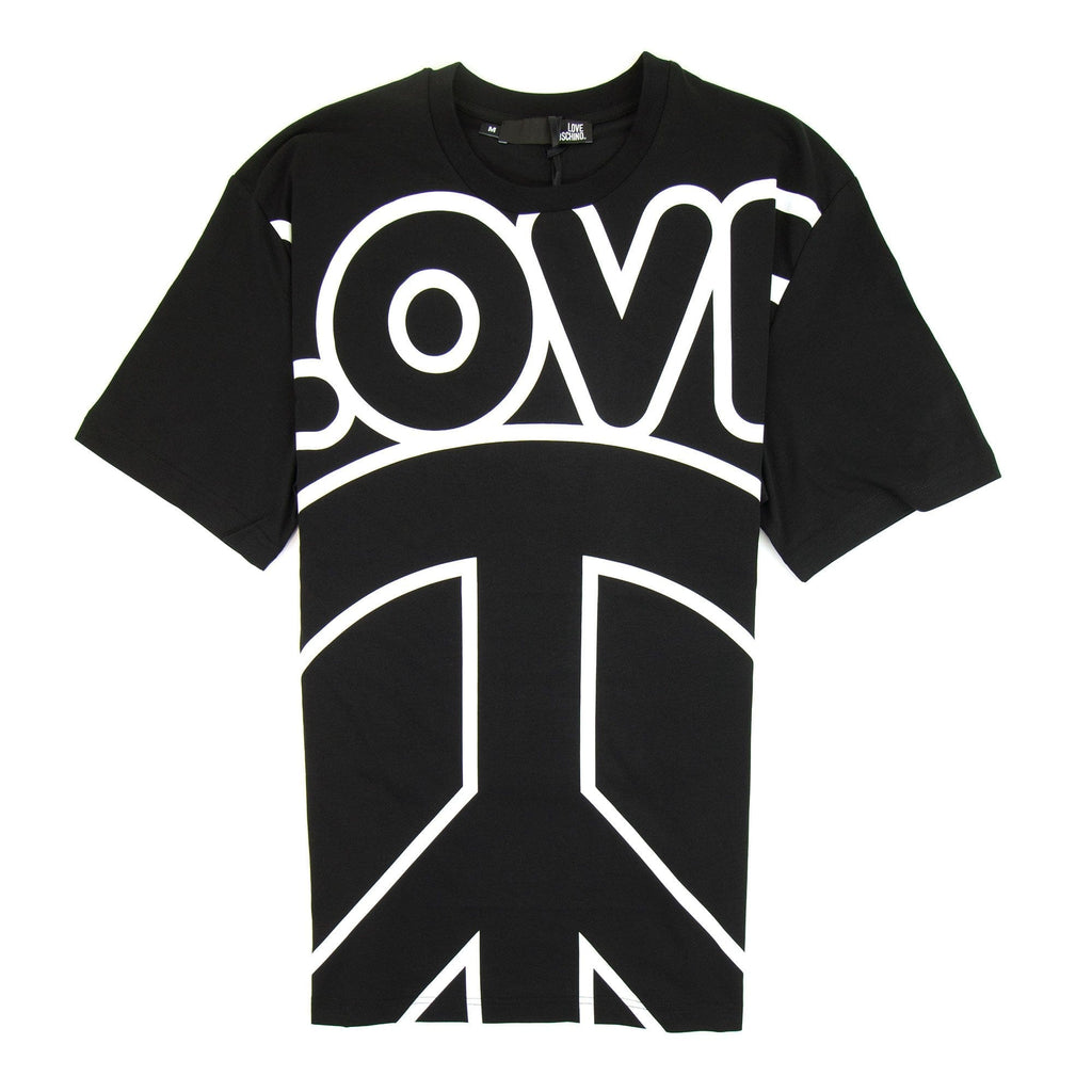 Love Moschino Love Peace Cotton T-shirt Black/White