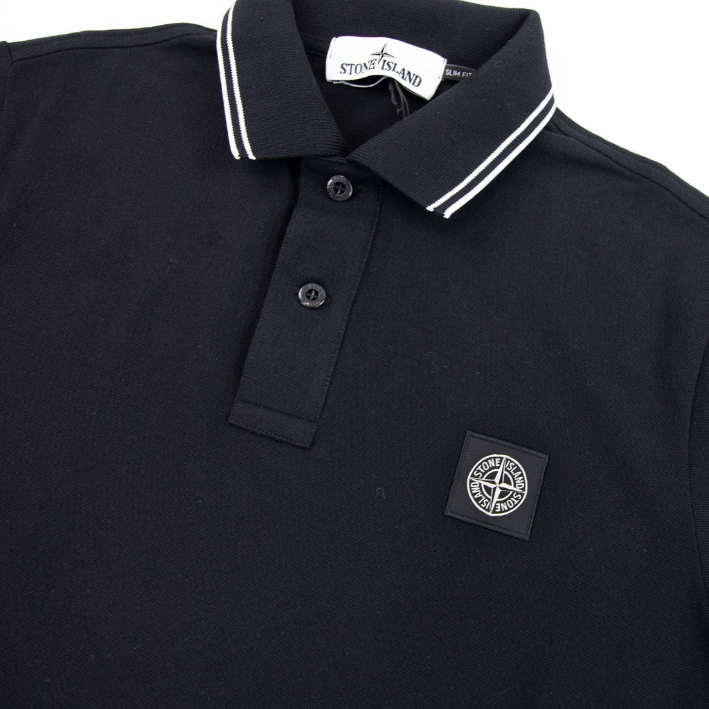 Stone Island 22S18 Slim Fit Polo Shirt Black V0029