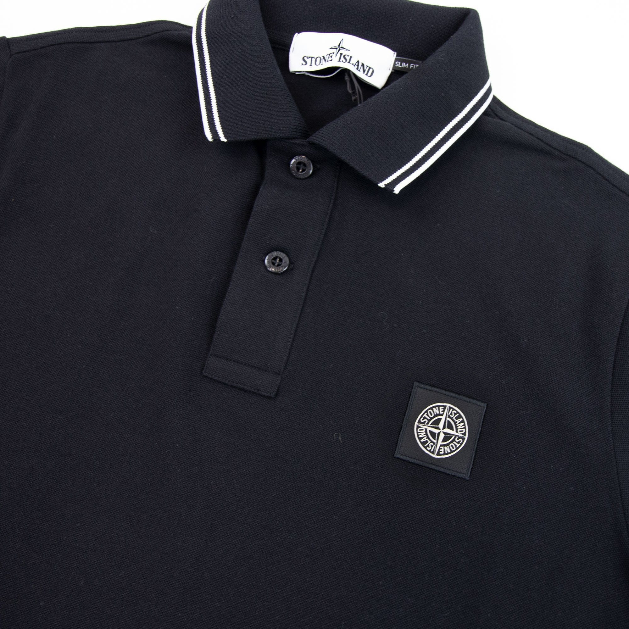Stone Island 22S18 Slim Fit Polo Shirt Black V0029
