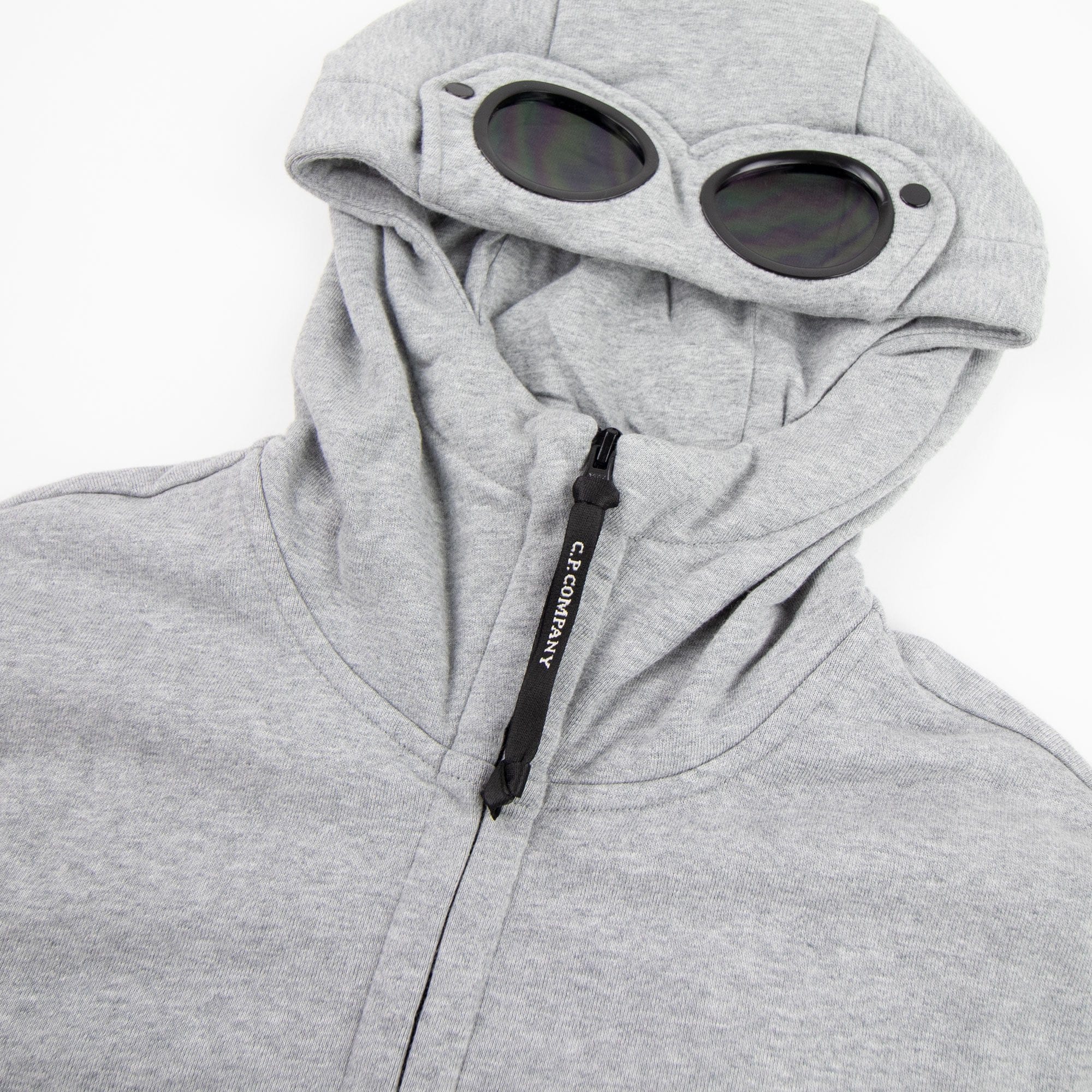 CP Company Diagonal Raised Fleece Goggle Full Zip Hoodie Grey M93