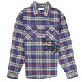Off White Checked Oversized Flannel Shirt Blue/black