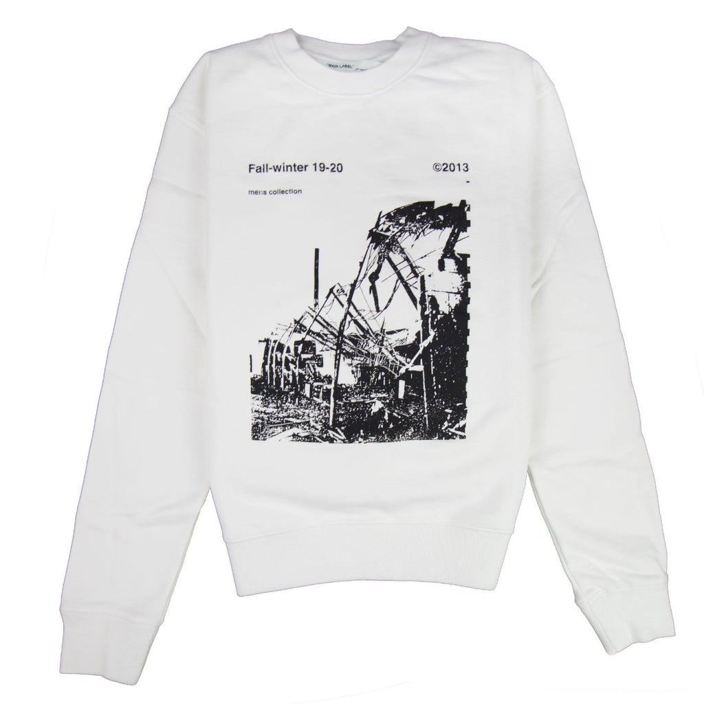 Off White Ruined Factory Crew Neck Sweatshirt White/black