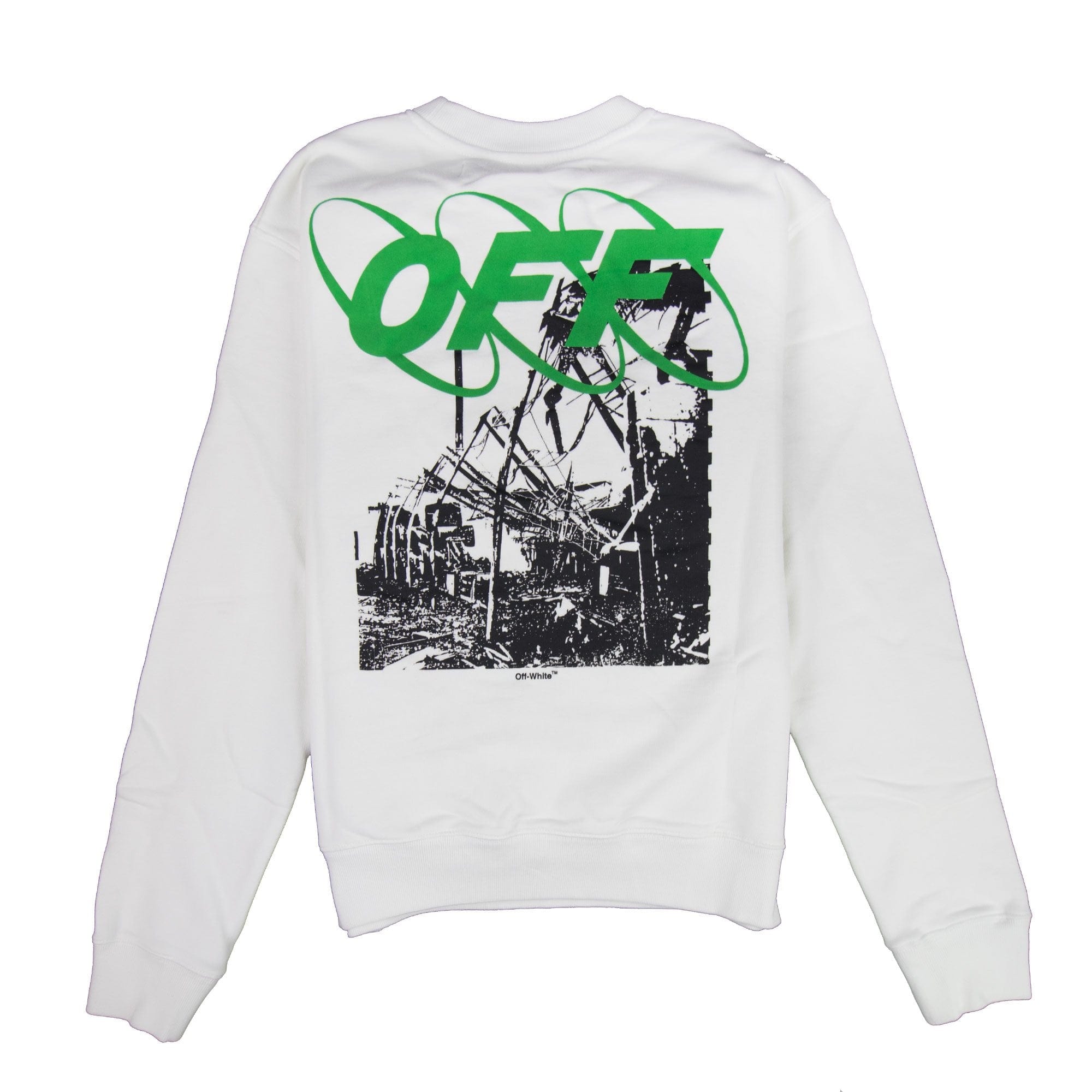 Off White Ruined Factory Crew Neck Sweatshirt White/black