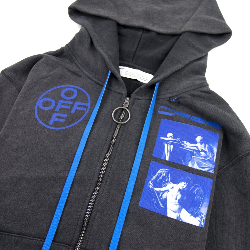 Off White Hardcore Caravaggio Zipped Hoodie Black/blue
