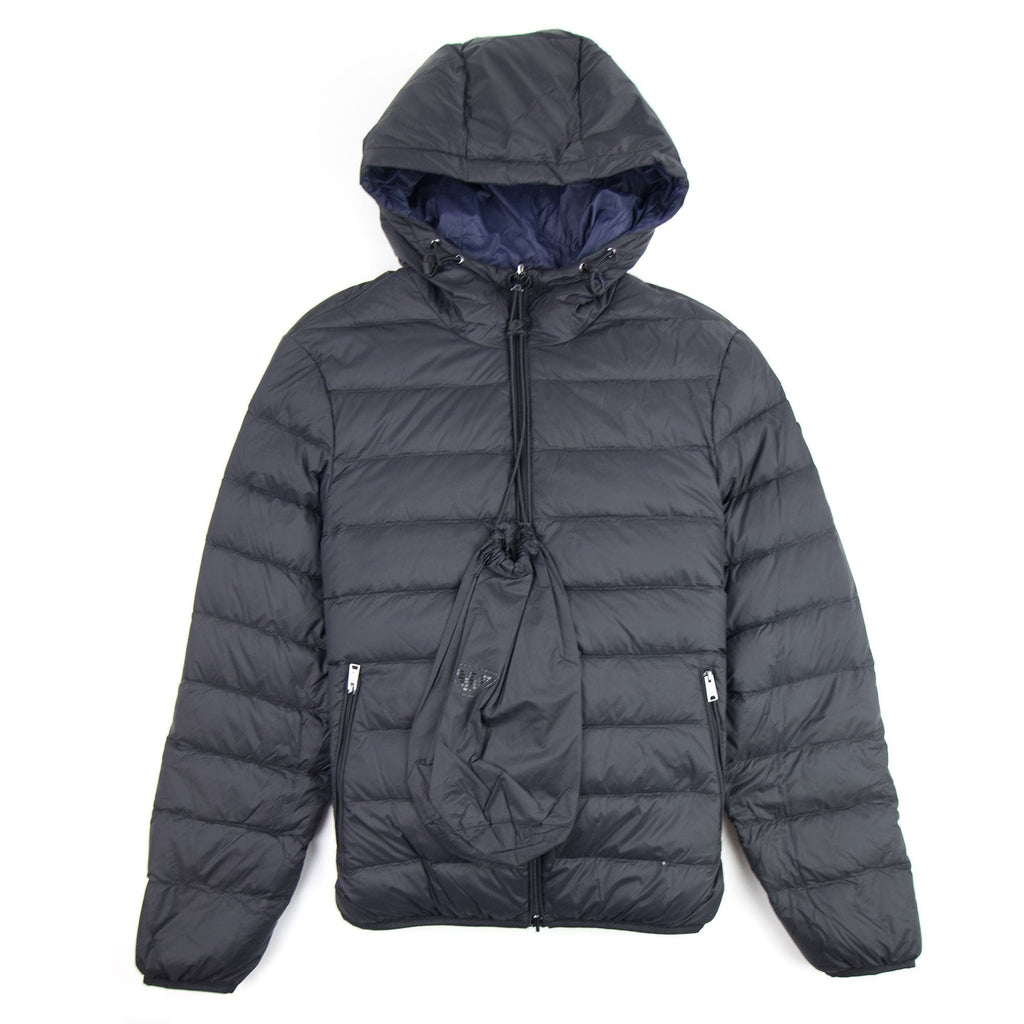 Emporio Armani Reversible Full Zip Up Hooded Down Jacket Black 999