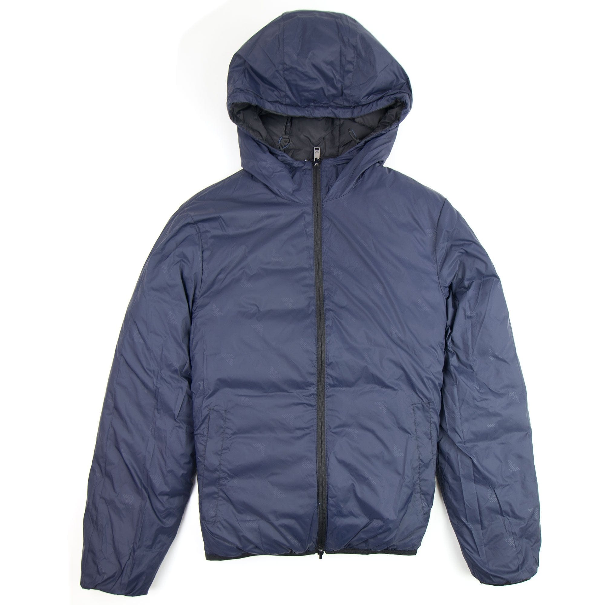 Emporio Armani Reversible Full Zip Up Hooded Down Jacket Black 999
